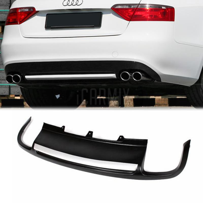 PU Rear Diffuser with Silver Lip (00-00) S5 Style for Audi A5 4Dr ...