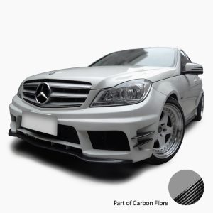 EURSPEC Portion Carbon Fibre Front Bumper Type D For Mercedes Benz C Class W204 C204 Facelift - 2012-2014 (For Standard / AMG Bumper)