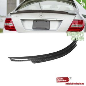 EURSPEC Carbon Fibre Rear Spoiler Type R For Mercedes Benz C Class W204 Pre & Facelift - 2007-2014 (STD / AMG / C63)