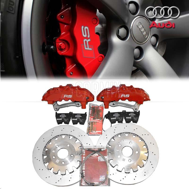Genuine Audi Retrofit RS Front Brake Kit 8 Pot (Red) Calipers W/370mm