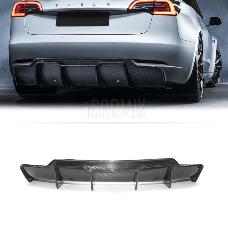 Carbon Fibre Rear Diffuser OD Style For Tesla Model 3 - 2017 - 2019 ...