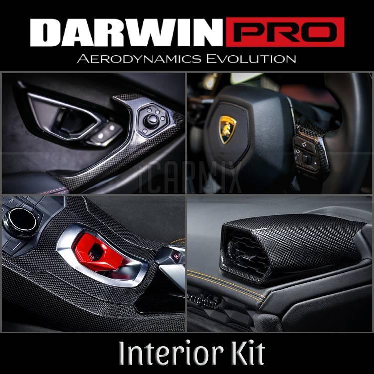 DarwinPro Dry Carbon Fibre Interior Kit Set (5 Items) For Lamborghini