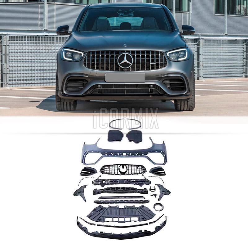 PP Front Bumper GLC63 Style For Mercedes Benz GLC CLASS X253 SUV C253 Coupe  Facelift -2019-2022 - iCARMIX Auto Parts Workshop