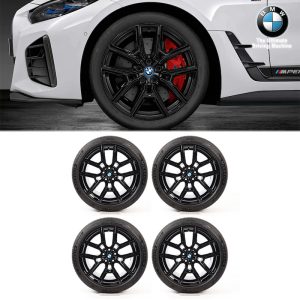 Genuine BMW Retrofit 19" M Performance 859M Front & Rear Light Alloy Wheel Jet Black W/ Tire Set Wheel Set For BMW 4 Series G26 i4 -2022---