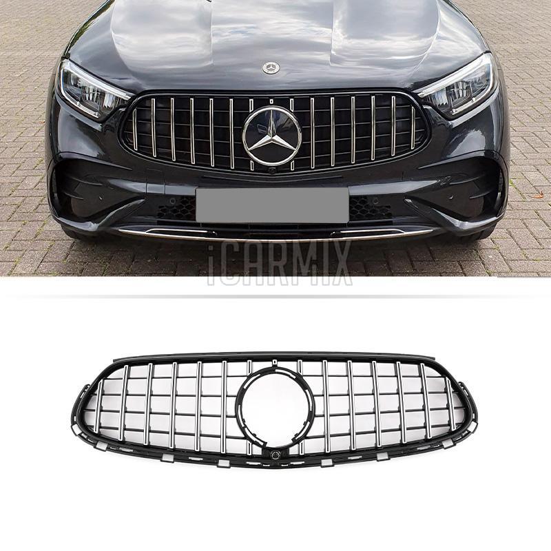 Chrome Black Front Grille W Camera Version Gt Style For Mercedes Benz Glc Class X Suv C