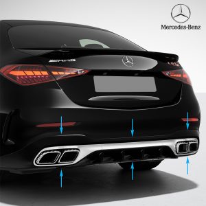 Exhaust tips night package GLC SUV X254 black glossy genuine Mercedes-Benz