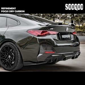 SOOQOO Carbon Fibre Rear Diffuser W/ Rear Canards For BMW 4 Series G26 i4 -2022---