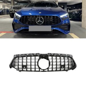 Eurspec All Black Front Grille W/ Camera Version GT Style For Mercedes Benz A CLASS W177 V177 Facelift - 2023---