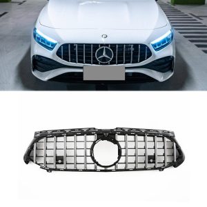 Eurspec Chrome Black Front Grille W/ Camera Version GT Style For Mercedes Benz A CLASS W177 V177 Facelift - 2023---
