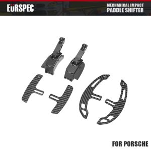 Eurspec Dry Carbon Fiber Steering Wheel Mechanical Impact Paddle Shifter For Porsche 992 Carrera / Panamera 971.2 / Macan Turbo