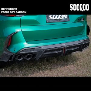 SOOQOO Dry Carbon Fiber Rear Diffuser W/ Brake Light SQ Style For BMW F95 X5M - 2019---