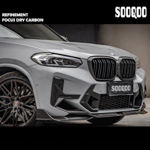 SOOQOO Dry Carbon Fiber Front Lip SQ-A Style For BMW F97 X3M LCI / F98 X4M LCI