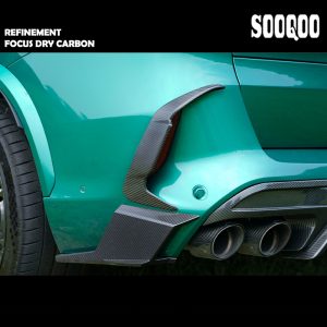 SOOQOO Dry Carbon Fiber Rear Bumper Flaps SQ Style For BMW F95 X5M - 2019---