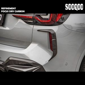 SOOQOO Dry Carbon Fiber Rear Bumper Flaps SQ Style For BMW F97 X3M LCI - 2021-2024