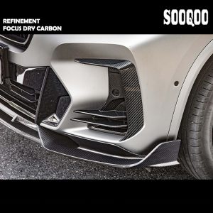 SOOQOO Dry Carbon Fiber Air Intel Trim SQ Style For BMW F97 X3M LCI / F98 X4M LCI / G01 X3 LCI / G02 X4 LCI / G08 iX3