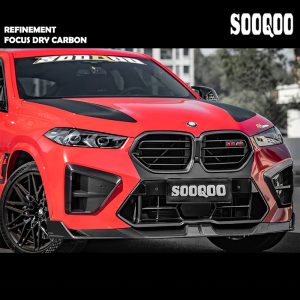 SOOQOO Dry Carbon Fiber Front Lip SQ Style For BMW F96 X6M LCI - 2023---