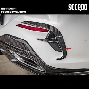 SOOQOO Dry Carbon Fiber Rear Bumper Flaps X Style For BMW 8 Series G14 G15 G16