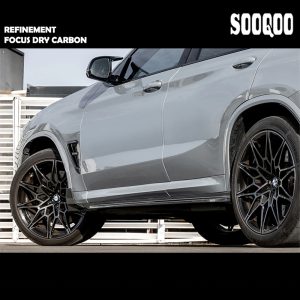 SOOQOO Dry Carbon Fiber Side Skirts V2 Style For BMW F97 X3M / F98 X4M / G01 X3 / G02 X4 / G08 iX3