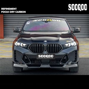 SOOQOO Dry Carbon Fiber Front Lip SQ Style For BMW G06 X6 LCI - 2023---