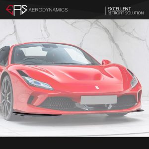 ERS Dry Carbon Fibre OE Style Front Bumper Side Splitter For Ferrari F8 - 2019-2023