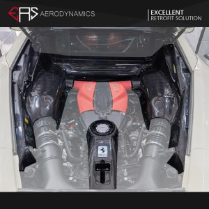 ERS Dry Carbon Fiber Engine Compartment Covers OE Style For Ferrari F8 - 2019-2023