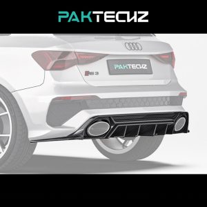 PAKTECHZ Design Dry Carbon Fiber Rear Diffuser W/ Rear Canards For Audi RS3 8Y Sportback - 2020---