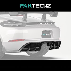 PAKTECHZ Design Dry Carbon Fiber Rear Diffuser For Porsche 718 982 Cayman/Boxster - 2016-2023