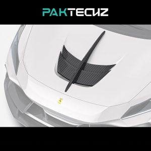 PAKTECHZ Design Dry Carbon Fiber Hood Vent Trim For Ferrari F8 Tributo/Spider - 2019-2023