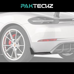 PAKTECHZ Design Dry Carbon Fiber Rear Side Splitter For Porsche 718 982 Cayman/Boxster - 2016-2023