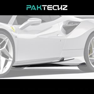 PAKTECHZ Design Dry Carbon Fiber Side Skirts For Ferrari F8 Tributo/Spider - 2019-2023