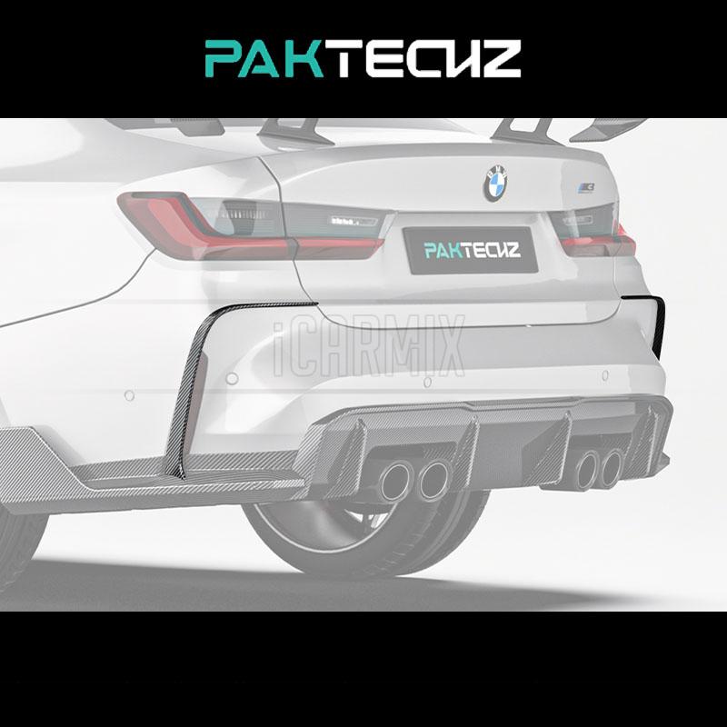 PAKTECHZ Design Dry Carbon Fiber Rear Canards For BMW G80 G81 M3 - 2021 ...