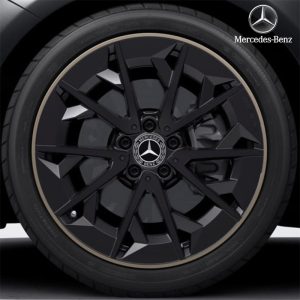Genuine Mercedes Benz Retrofit 19" AMG 5-Twin-Spoke Front & Rear Black Matt Techgold Wheel For CLA CLASS C174 C178 - 2025---