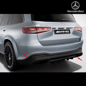 Genuine Mercedes Benz Retrofit GLS63 Night Package Black AMG Rear Diffuser W/ Black Tips For GLS CLASS X167 SUV Facelift - 2024---