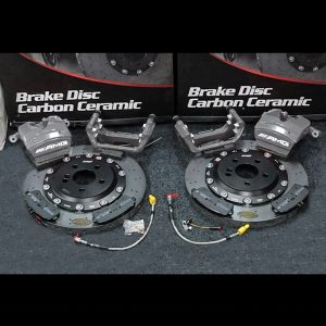 Genuine Mercedes Benz Retrofit C63S E63S GLC63S CLS53 AMG Rear 1 Pot Brake Kit (Grey) W/ Rear 360mm Inspeed ISCB Ceramic Brake Discs Kit For W205 C205 / W213 C238 A238 / W222 C217 / X253 SUV C253 Coupe GLC / C257 CLS