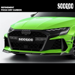 SOOQOO Dry Carbon Fiber Front Lip For Audi RS3 8Y Sportback Facelift - 2024---