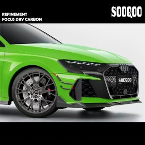 SOOQOO Dry Carbon Fiber Front Vent Trim For Audi RS3 8Y Sportback Facelift - 2024---