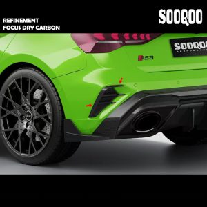 SOOQOO Dry Carbon Fiber Rear Vent Trim For Audi RS3 8Y Sportback Facelift - 2024---