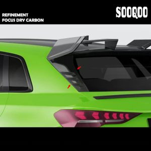 SOOQOO Dry Carbon Fiber Rear Window Insert For Audi RS3 8Y Sportback Facelift - 2024---