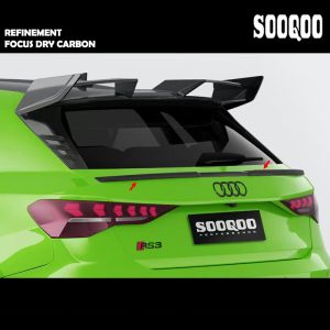 SOOQOO Dry Carbon Fiber Rear Spoiler For Audi RS3 8Y Sportback Facelift - 2024---