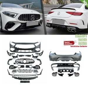 PP Front Bumper & Rear Bumper Body Kit GT63 AMG Style For Mercedes Benz CLS CLASS C257 – 2019-2023 (For Standard Version Only)