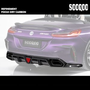 SOOQOO Dry Carbon Fiber Rear Diffuser W/ Brake Light For BMW G29 Z4 - 2019-2026